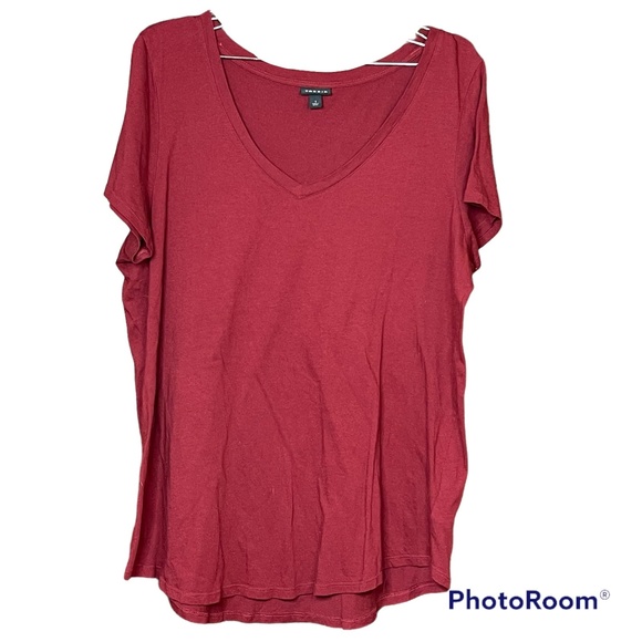 Torrid Red Plus Size Casual Plain Classic Shirt Size 1 - Picture 1 of 6